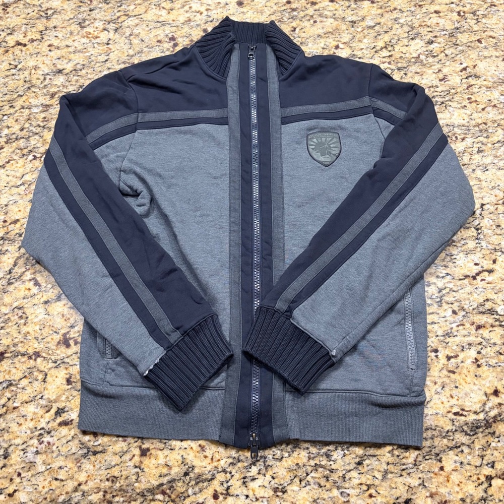 Hugo Boss Cool Mind Mens Full Zip Track Jacket Grey Navy Blue Size L ws